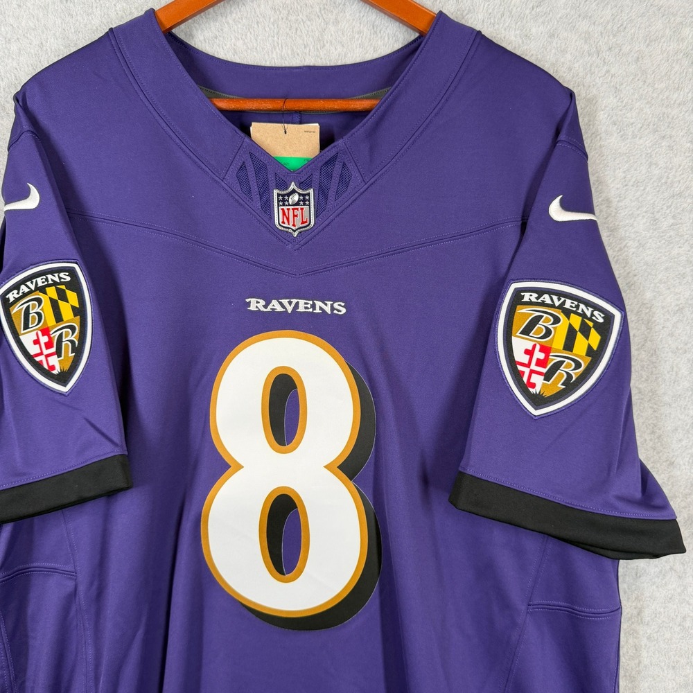 Nike Jersey Mens XL Purple Lamar Jackson Baltimore Ravens 8 NFL Dri-FIT 31NM-BLL